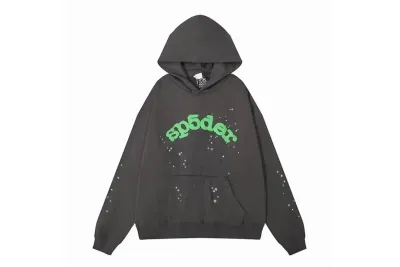 Sp5der Wait Web Hoodie Slate Grey SS23 01
