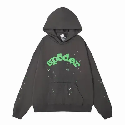 Sp5der Wait Web Hoodie Slate Grey SS23 01