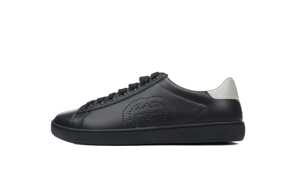 Gucci Ace Perforated Interlocking G Black 599147 AYO70 1069
