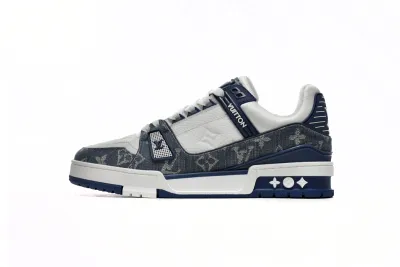 Louis Vuitton LV Trainer Monogram Denim White Blue 1A9JGZ / 1A9JGU 01