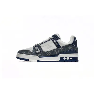 Louis Vuitton LV Trainer Monogram Denim White Blue 1A9JGZ / 1A9JGU 01