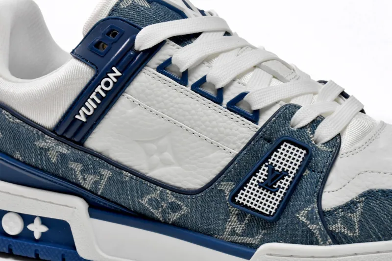 Louis Vuitton LV Trainer Monogram Denim White Blue 1A9JGZ / 1A9JGU