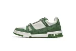 Louis Vuitton LV Trainer Green Monogram Denim White 1A9JHV
