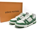 Louis Vuitton LV Trainer Green Monogram Denim White 1A9JHV