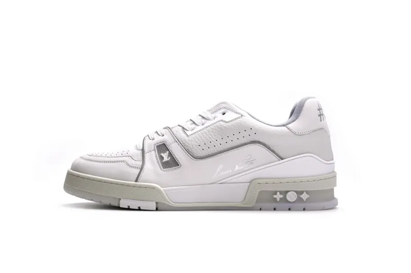 Louis Vuitton LV Trainer White Grey Signature 1A8WAY