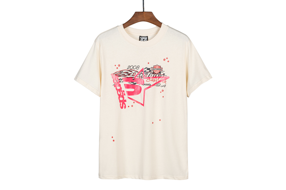 Sp5der T-Shirt 2507 BLACK/WHITE/BEIGE