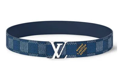 Louis Vuitton LV Initiales 40mm Reversible Belt Damier Heritage Blue 01
