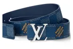 Louis Vuitton LV Initiales 40mm Reversible Belt Damier Heritage Blue