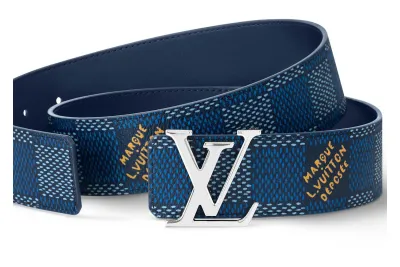 Louis Vuitton LV Initiales 40mm Reversible Belt Damier Heritage Blue 02
