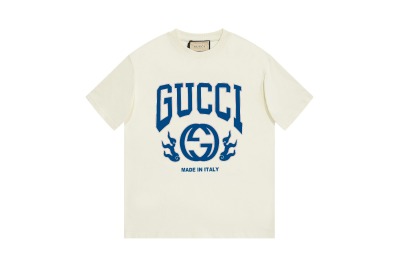 Gucci T-Shirt with Blue Logo 01