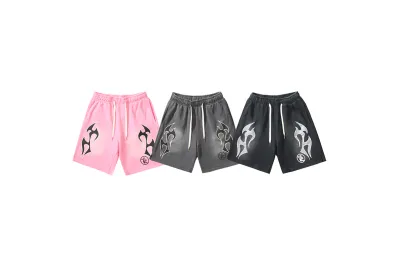 Hellstar Flame Shorts Pink/Grey/Black 01