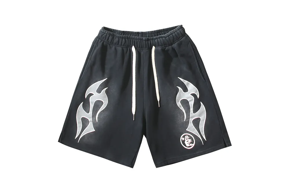 Hellstar Flame Shorts Pink/Grey/Black