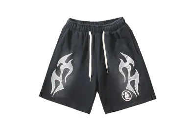 Hellstar Flame Shorts Pink/Grey/Black 02