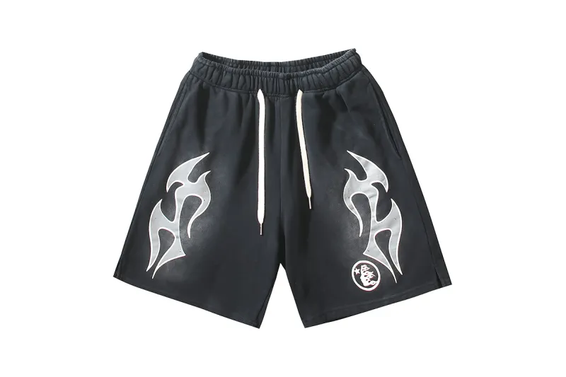 Hellstar Flame Shorts Pink/Grey/Black