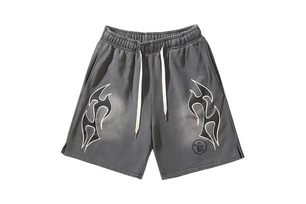 Hellstar Flame Shorts Pink/Grey/Black