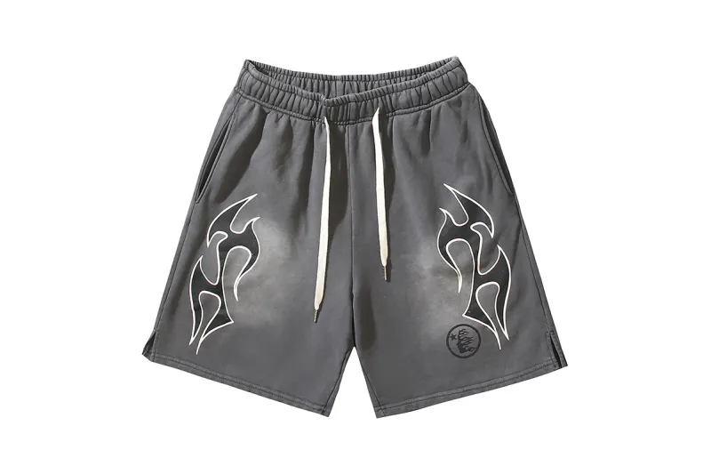 Hellstar Flame Shorts Pink/Grey/Black