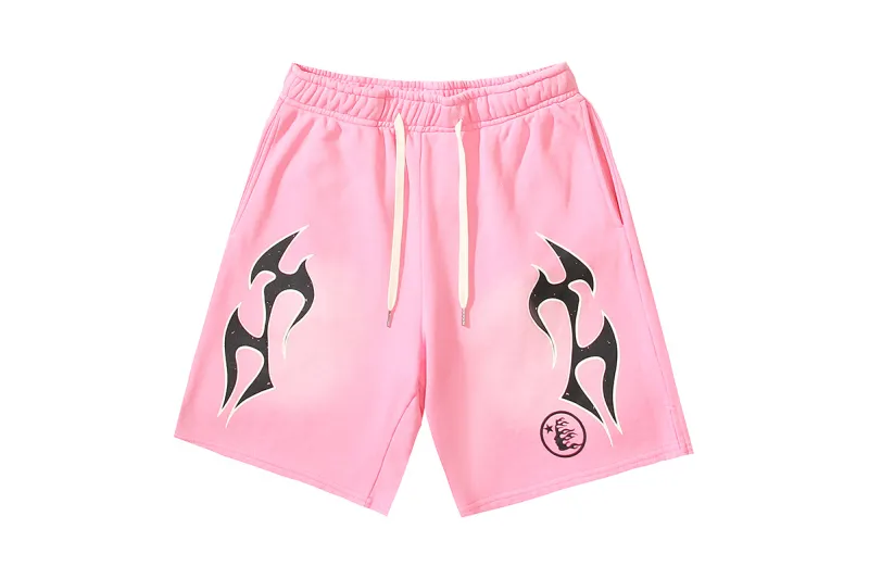 Hellstar Flame Shorts Pink/Grey/Black