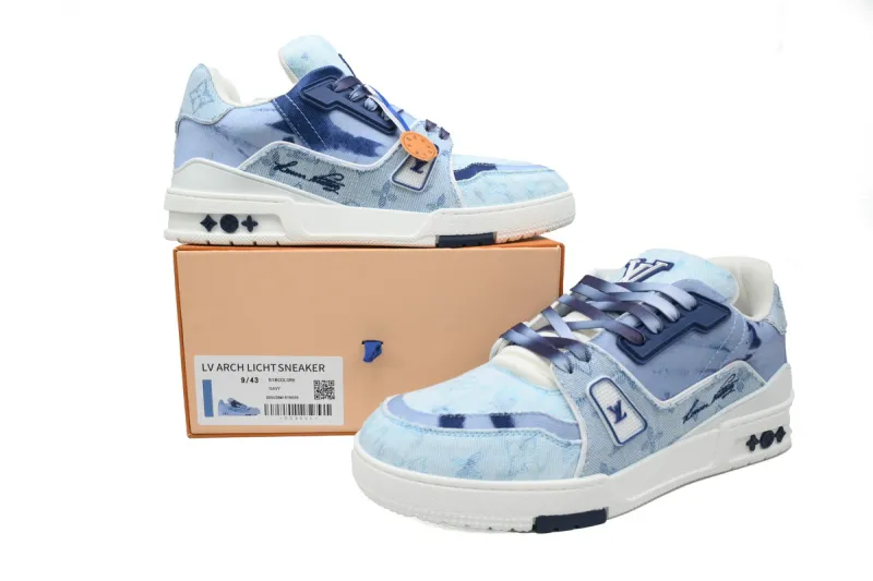 Louis Vuitton LV Trainer Denim Dyed Blue RSOUTFIT 1ACVNE