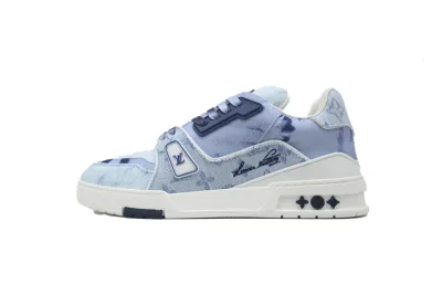 Louis Vuitton LV Trainer Denim Dyed Blue RSOUTFIT 1ACVNE 01