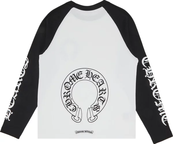 Chrome Hearts Horseshoe Neck Logo 3/4 Shirt Black/White