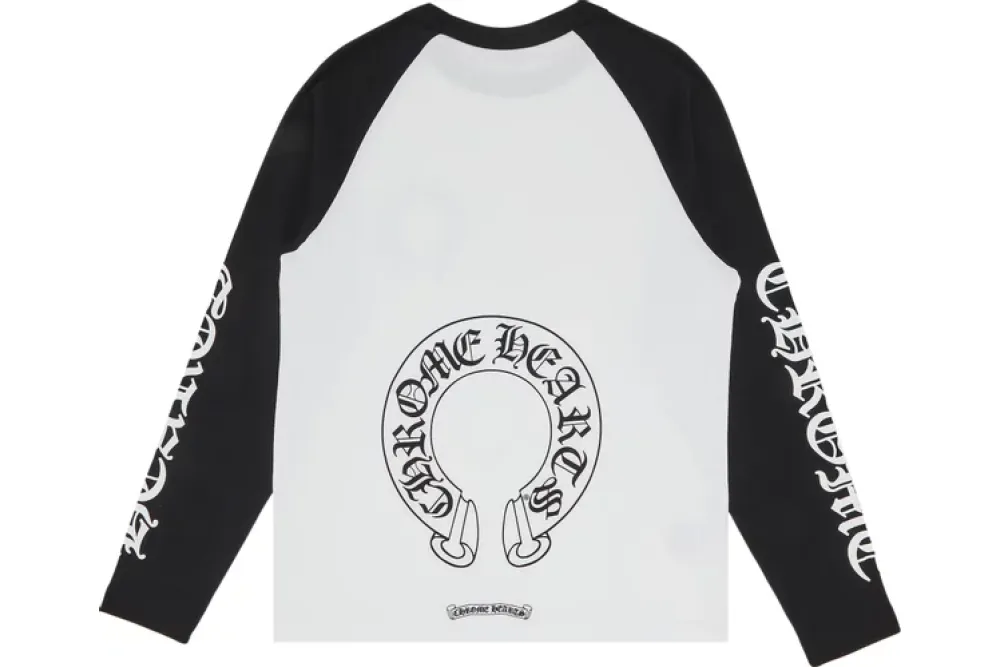 Chrome Hearts Horseshoe Neck Logo 3/4 Shirt Black/White