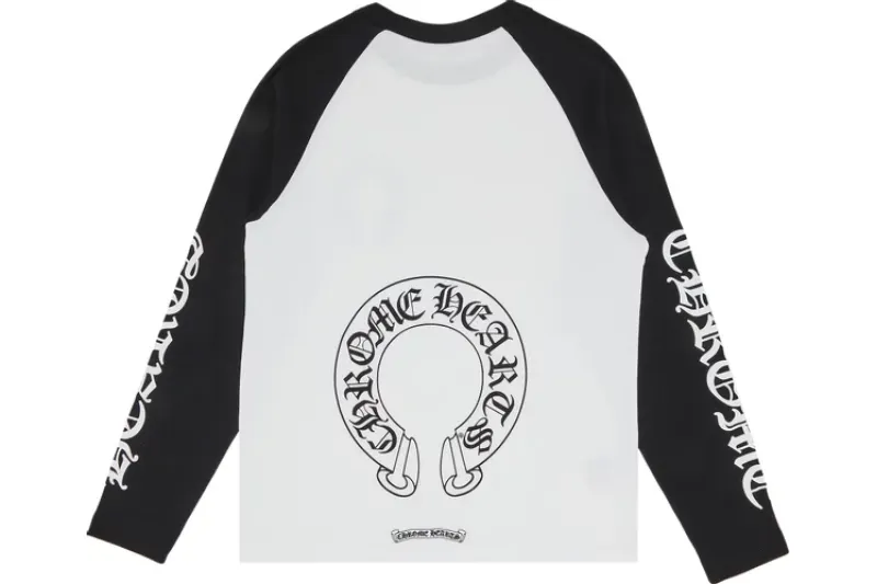 Chrome Hearts Horseshoe Neck Logo 3/4 Shirt Black/White