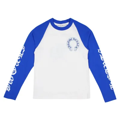 RSOUTFIT Chrome Hearts CH Baseball Shirt White/Blue 01