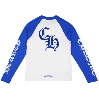 RSOUTFIT Chrome Hearts CH Baseball Shirt White/Blue 02