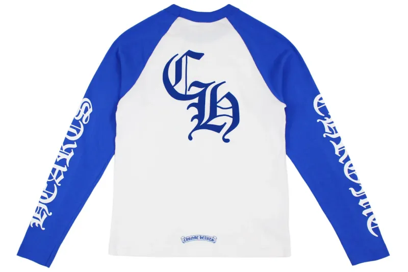 RSOUTFIT Chrome Hearts CH Baseball Shirt White/Blue