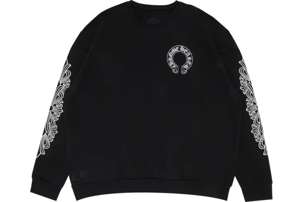 Chrome Hearts Horseshoe Logo Crewneck Sweatshirt Black