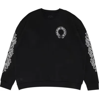 Chrome Hearts Horseshoe Logo Crewneck Sweatshirt Black 01