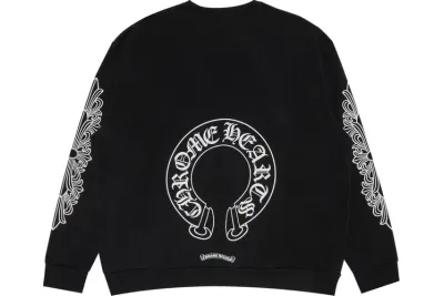 Chrome Hearts Horseshoe Logo Crewneck Sweatshirt Black 02