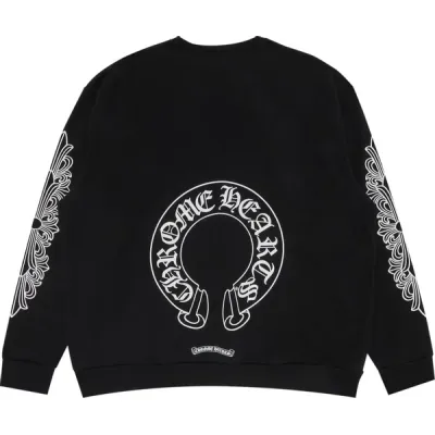 Chrome Hearts Horseshoe Logo Crewneck Sweatshirt Black 02