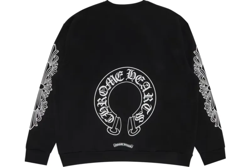 Chrome Hearts Horseshoe Logo Crewneck Sweatshirt Black