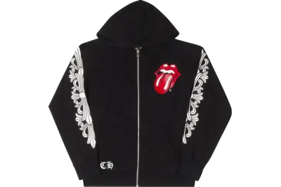 Chrome Hearts Rolling Stones Zip Up Black 01
