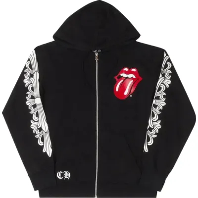 Chrome Hearts Rolling Stones Zip Up Black 01