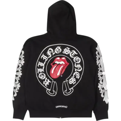 Chrome Hearts Rolling Stones Zip Up Black 02