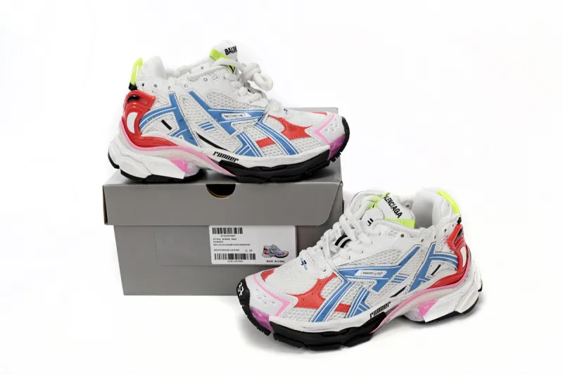 RSOUTFIT Balenciaga Runner Sneaker White Red Blue Pink 677403 W3RB6 9645