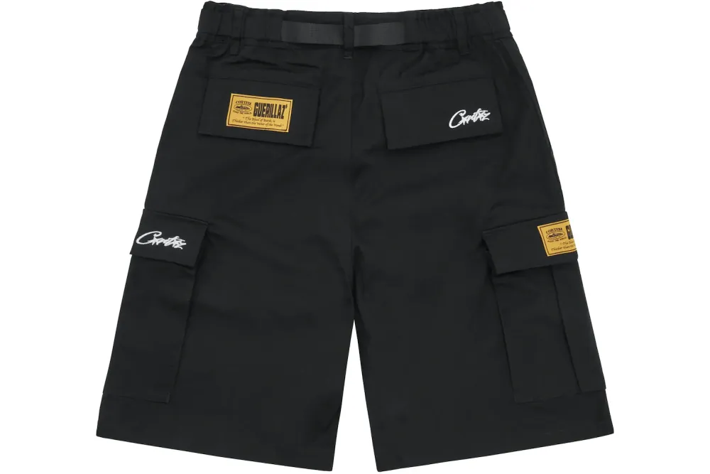 RSOUTFIT Corteiz Alcatraz Cargo Shorts Black