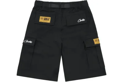 RSOUTFIT Corteiz Alcatraz Cargo Shorts Black 02