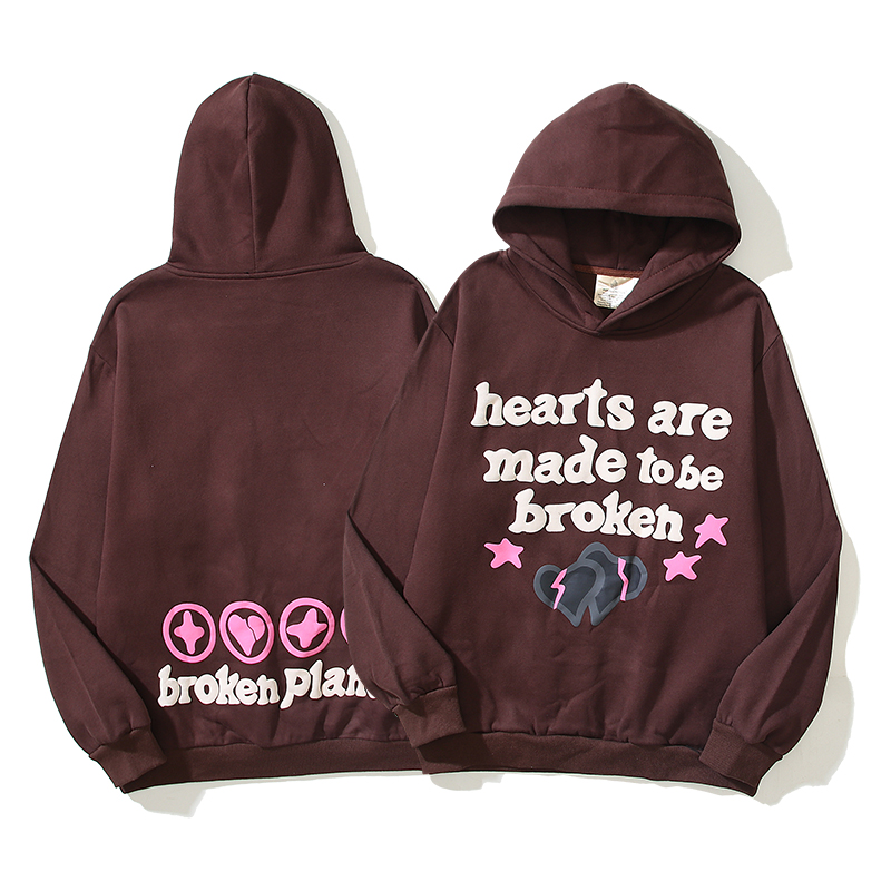 RSOUTFIT Broken Planet Hearts Are Made To Be Broken Hoodie Brown