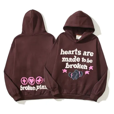 RSOUTFIT Broken Planet Hearts Are Made To Be Broken Hoodie Brown 01
