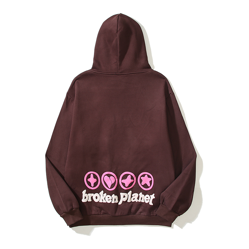 RSOUTFIT Broken Planet Hearts Are Made To Be Broken Hoodie Brown