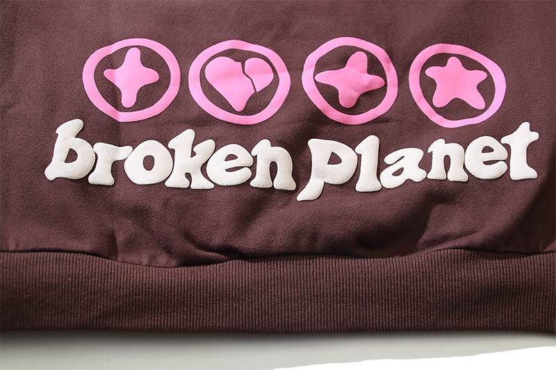 RSOUTFIT Broken Planet Hearts Are Made To Be Broken Hoodie Brown