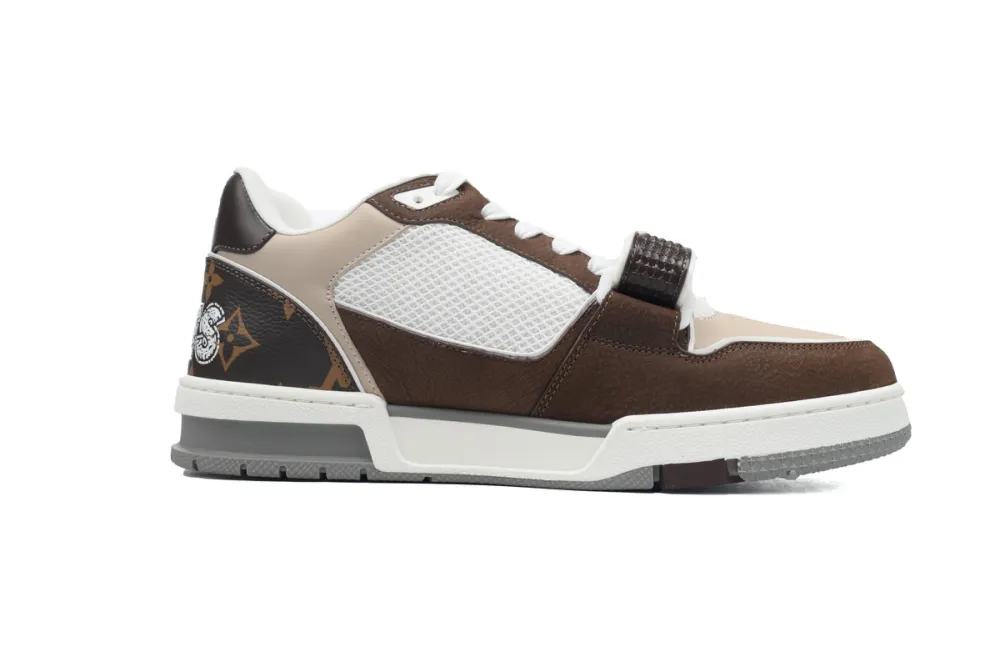 RSOUTFIT Louis Vuitton LV Trainer Brown Beige White 1AC51J