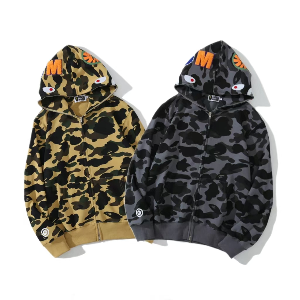 BAPE ABC Camo Shark Full Zip Hoodie Black/Yellow