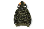 BAPE ABC Camo Shark Full Zip Hoodie Dark Green/Red