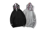 BAPE Color Camo Shark Wide Fit Full Zip Double Hoodie Black/Grey