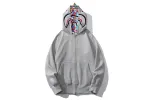 BAPE Color Camo Shark Wide Fit Full Zip Double Hoodie Black/Grey