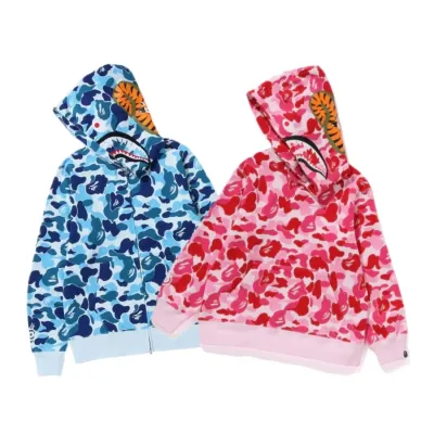 BAPE ABC Camo Shark Full Zip Hoodie Blue/Pink 01